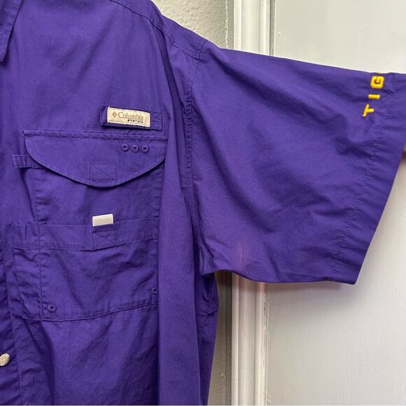 Columbia Collegiate PFG Tamiami Short-Sleeve Button-Down Shirt for Men’s Medium - Picture 6 of 16